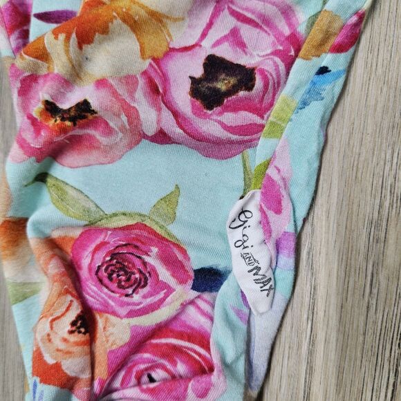 Gigi & Max Blue Floral Newborn Gown Colorful Knotted Bamboo - Picture 4 of 7